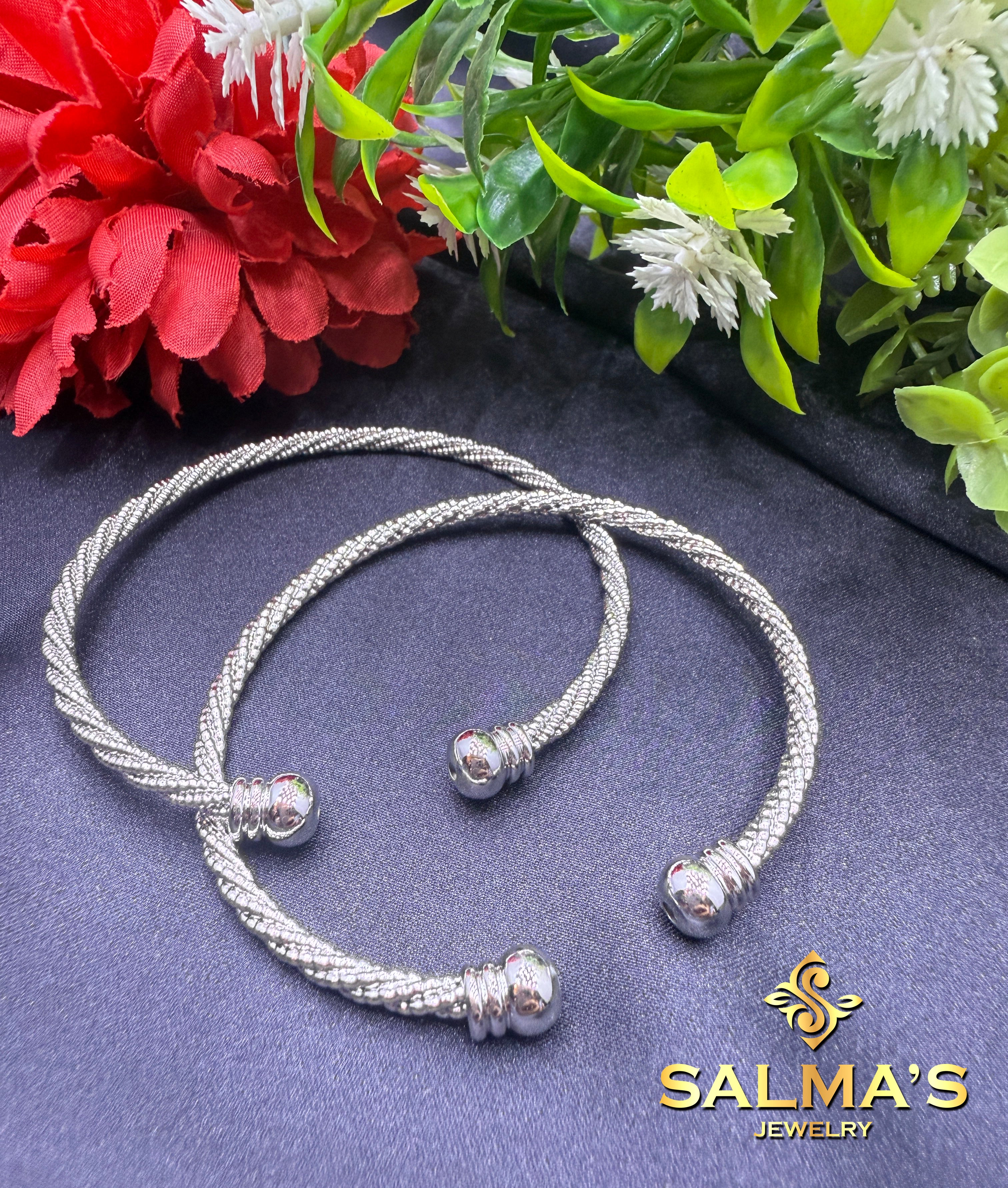 Elegant Two-Tone Beaded & Pave Link Chain Bracelet