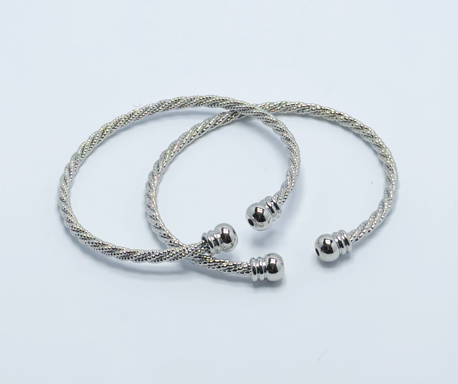 Elegant Two-Tone Beaded & Pave Link Chain Bracelet