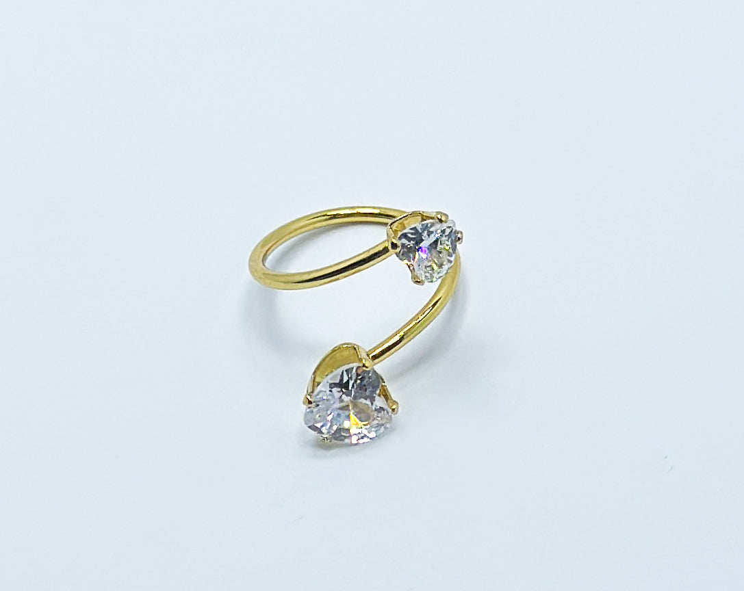 Gold-Tone Open Wrap Ring with Dazzling Cubic Zirconia