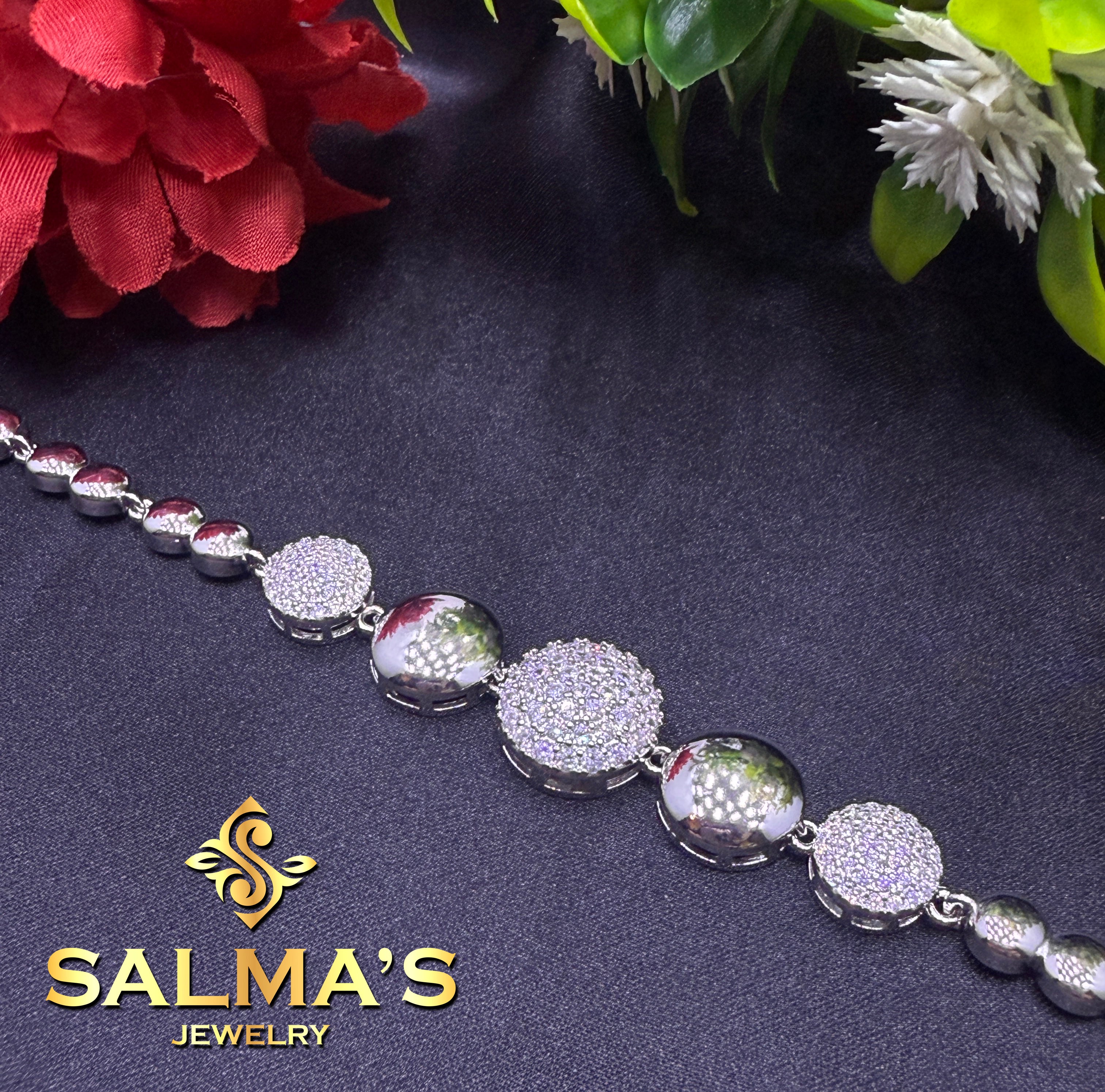 Sparkling Beaded Bracelet (Gold & Silver Tone)