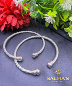 Elegant Two-Tone Beaded & Pave Link Chain Bracelet