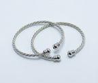 Elegant Two-Tone Beaded & Pave Link Chain Bracelet