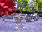 Elegant Daisy Floral Hinged Bangle Bracelet