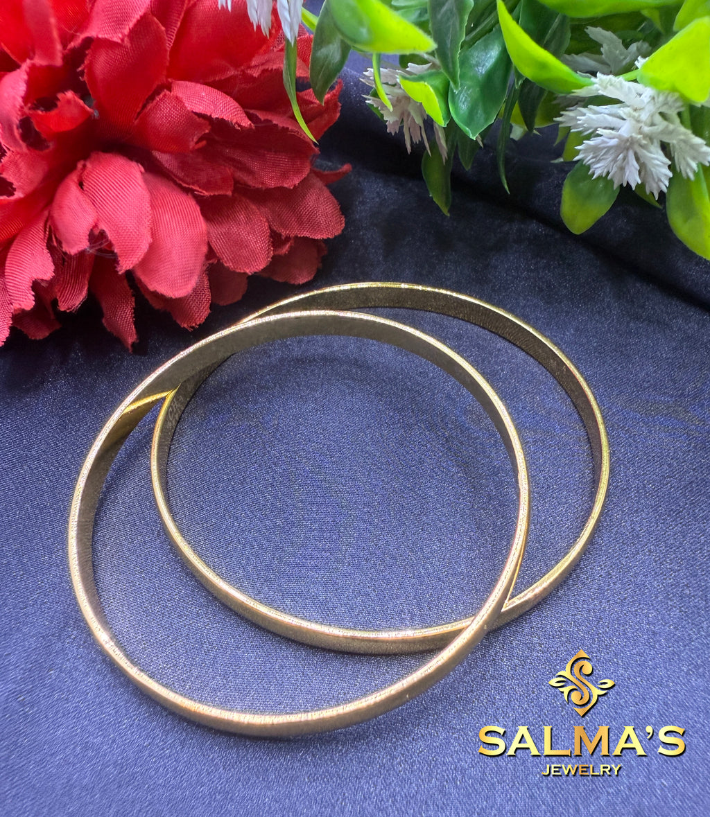 Classic Plain Gold Bangles (Set of 2)