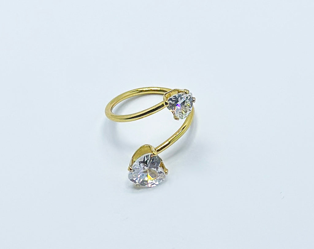 Gold-Tone Open Wrap Ring with Dazzling Cubic Zirconia