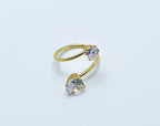 Gold-Tone Open Wrap Ring with Dazzling Cubic Zirconia