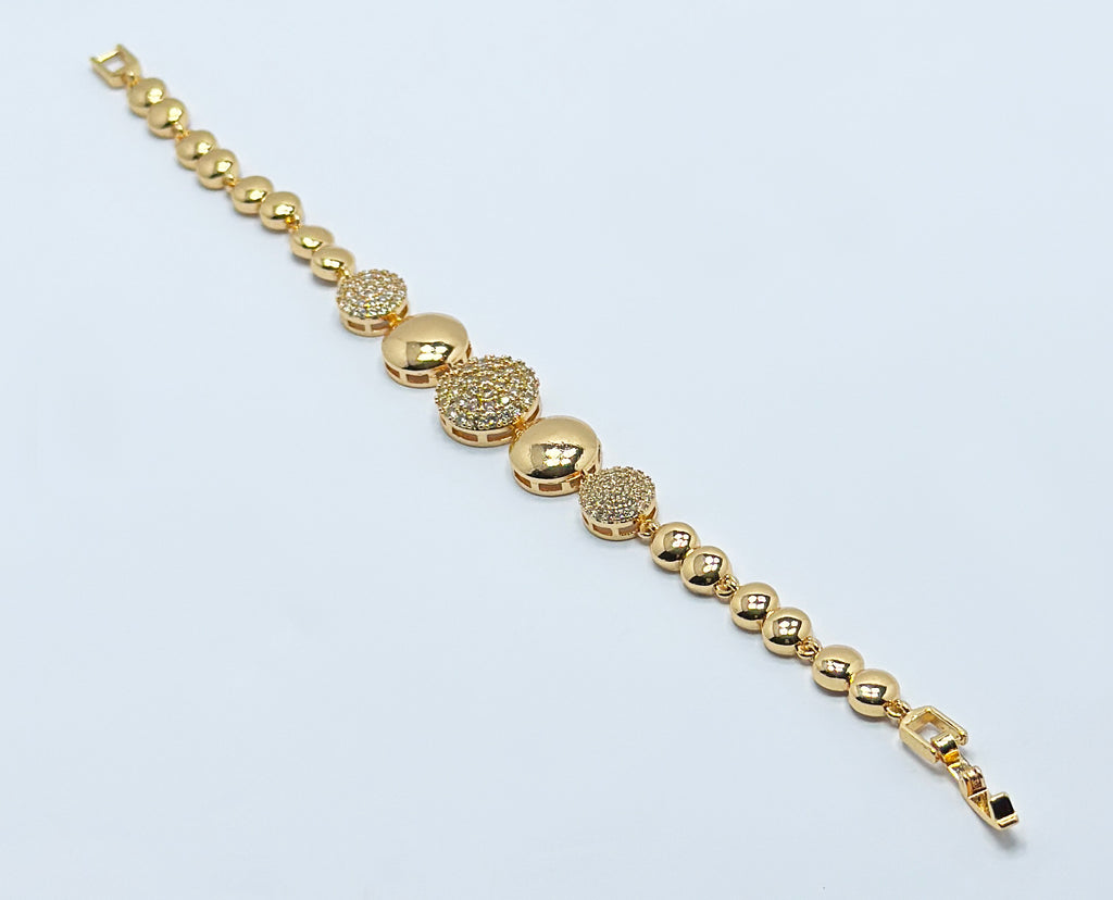 Sparkling Beaded Bracelet (Gold & Silver Tone)