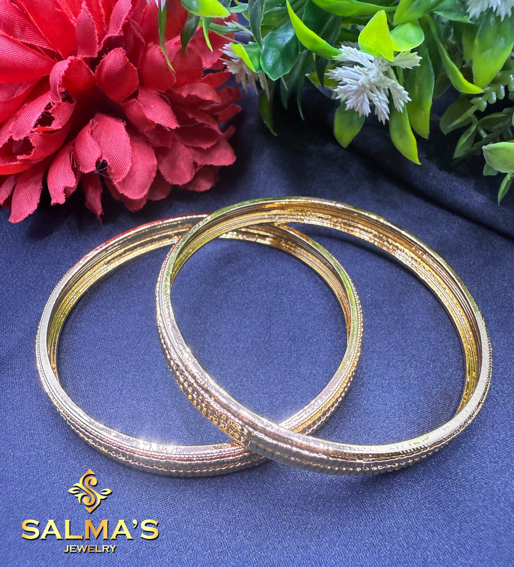 Textured Gold-Tone Bangles