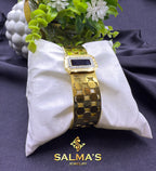 Luxurious Gold-Toned Honeycomb Design Bracelet with Crystal Accents