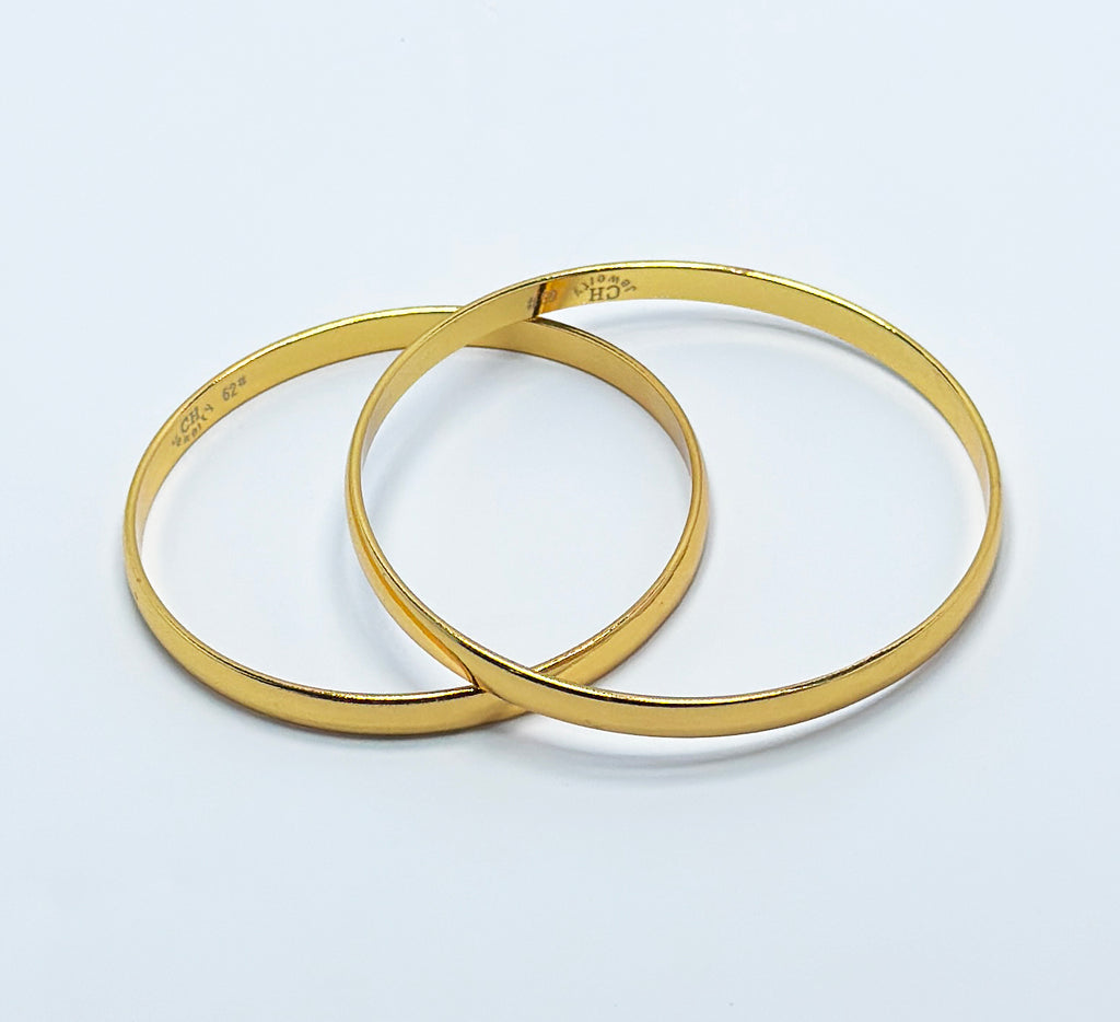 Classic Plain Gold Bangles (Set of 2)