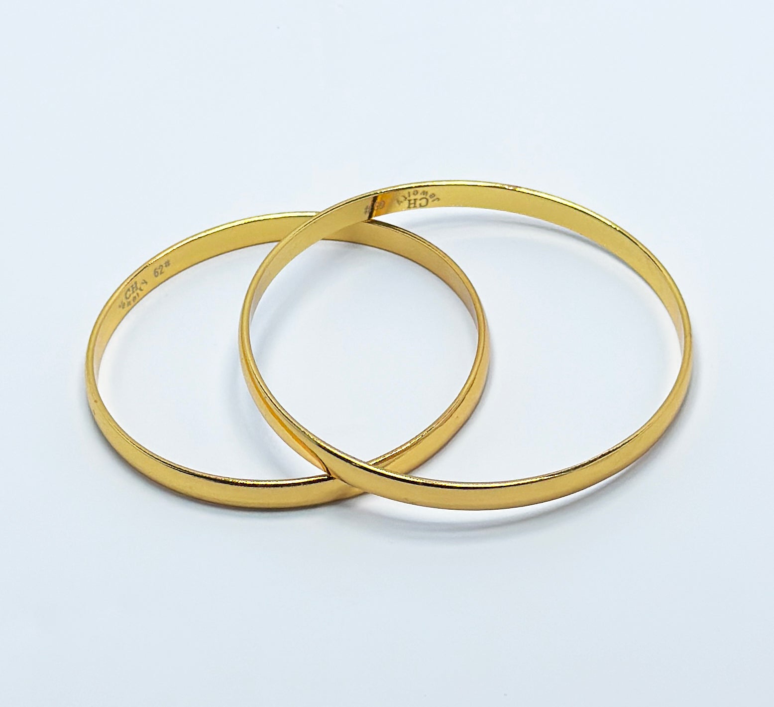 Classic Plain Gold Bangles (Set of 2)