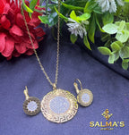 Bold Gold-Tone Greek Key & Roman Numeral Jewelry Set