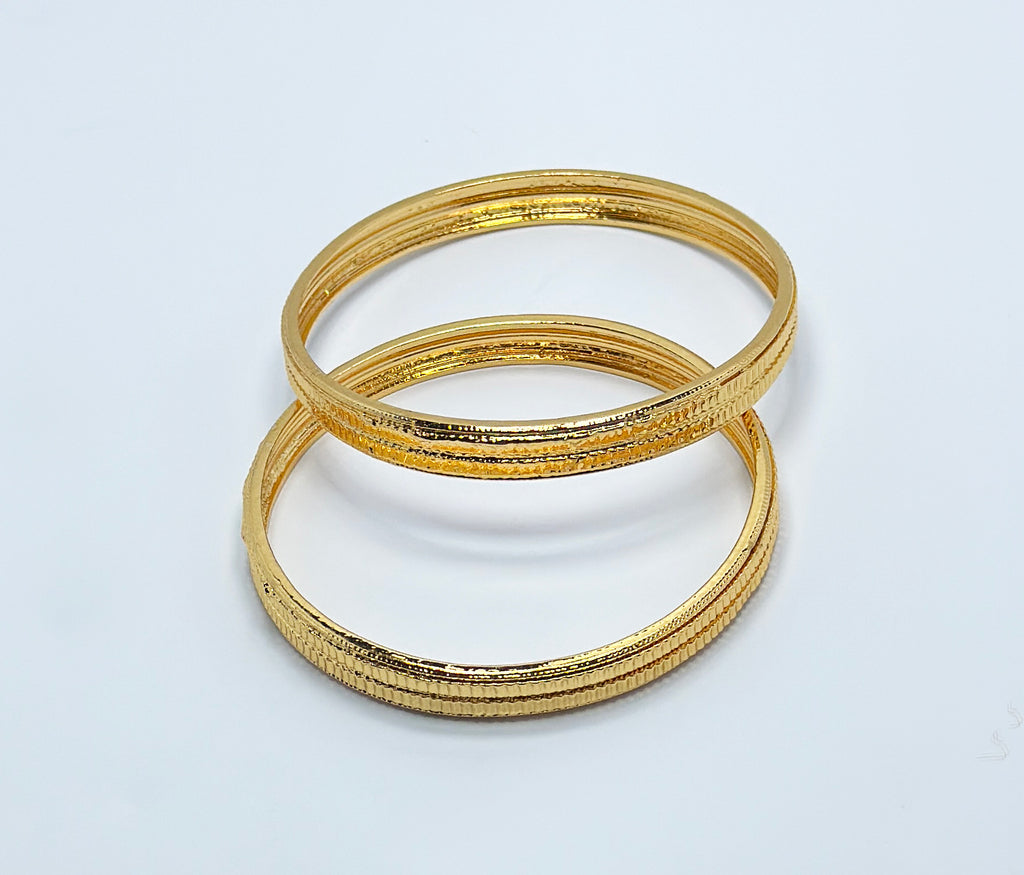 Textured Gold-Tone Bangles