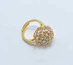 Dazzling Gold-Tone Cluster Ring